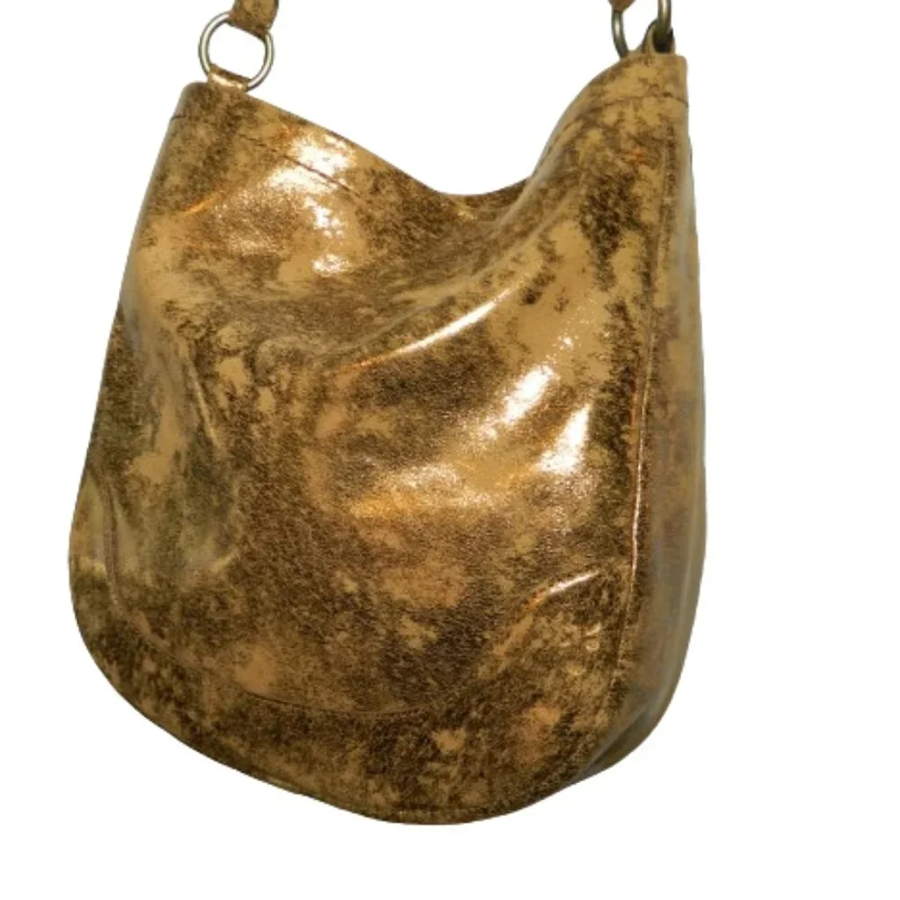 Frye $396 Melissa Metallic Leather Hobo Bag NWOT! - Picture 4 of 5